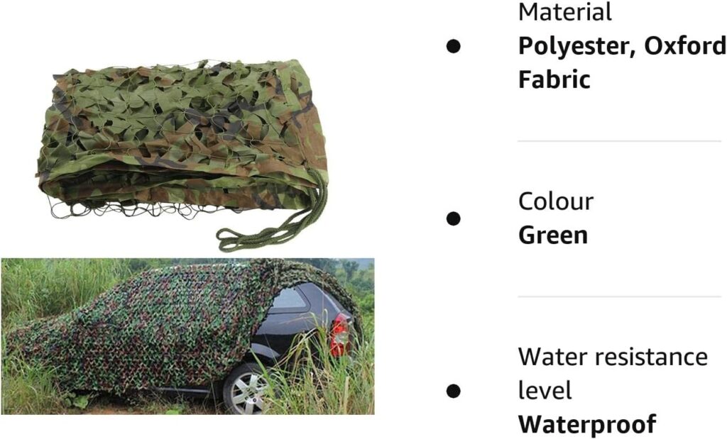 camouflage net 3m X 2m Camo Netting Oxford Fabric Hunting Shooting Army for Camping Hide, Green