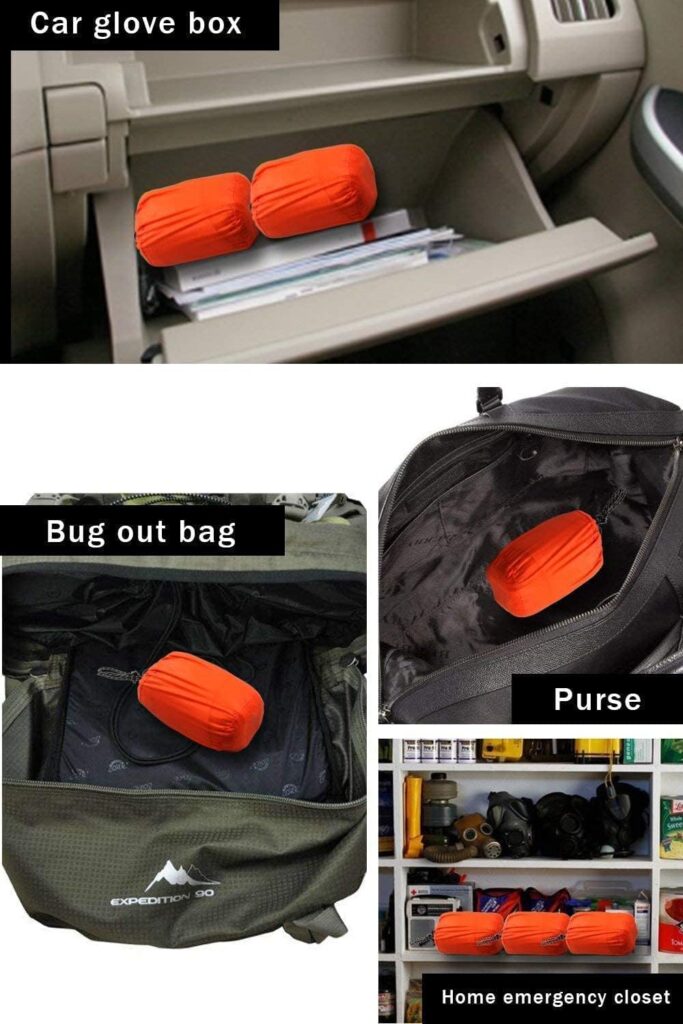 HONYAO Survival Sleeping Bag, Emergency Rescue Blanket Emergency Bivvy Bag Reusable for Outdoor Camping Hiking, 2 Pack