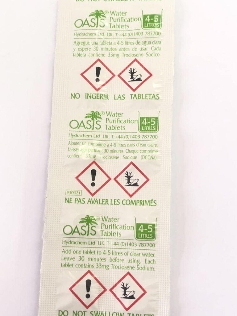 Oasis 33mg Emergency Water Purification Tablets 100 Tablets - Treats 500 Litres