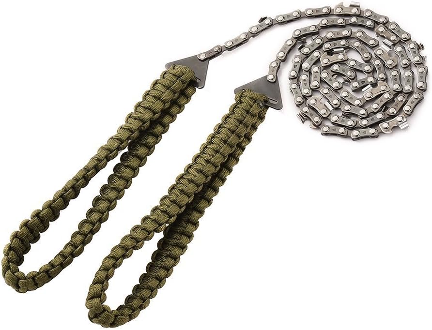 Pocket Chainsaw with Paracord Handle Folding Chain Hand Saw(36 inches) Fast Wood  Tree Cutting Emergency Survival Gear for Camping Backpacking Hiking Hunting (36 inches 16 Teeth)