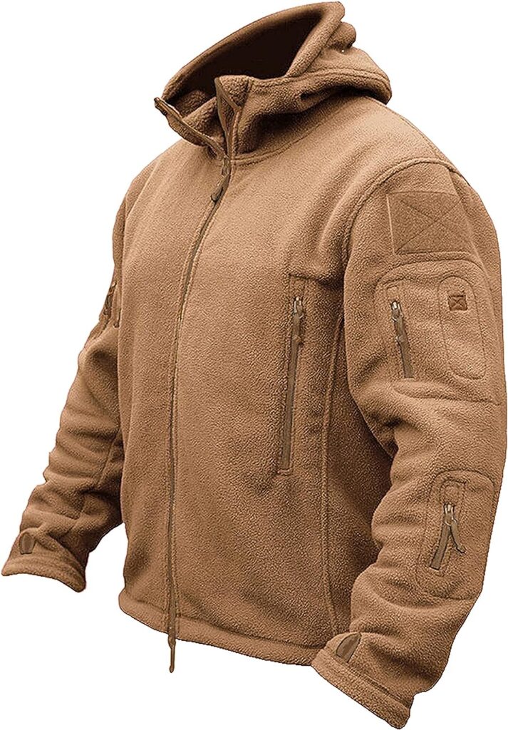 TACVASEN Windproof Mens Military Fleece Combat Jacket Tactical Hoodies