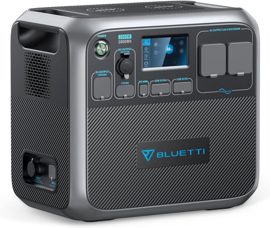 BLUETTI Portable Power Station AC200P, 2000Wh LiFePO4 Battery Backup w/ 2 2000W AC Outlets (4800W Peak), Solar Generator for Outdoor Camping, RV Travel, Home Use (Solar Panel Not Included)