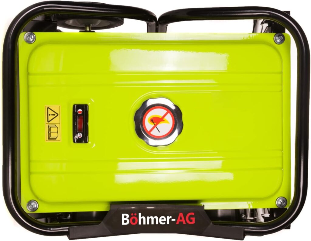 Böhmer-AG WX3800K Portable Petrol Generator 3.0Kw 12V DC Output Gen-III Recoil Start Outdoor 3.8 kVA 7Hp 4-Stroke OHV Engine with 2 UK 240V Standard Plug Sockets