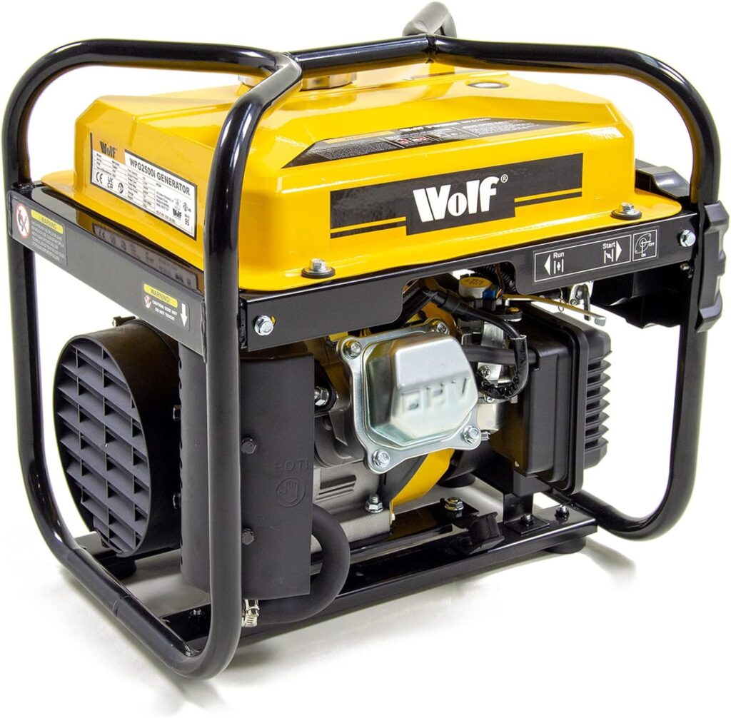Wolf 2000w Petrol Inverter Generator WPG2500i 2.5KVA 3.5HP 4-Stroke 2 x 230V 13amp Sockets - 2 Years Warranty