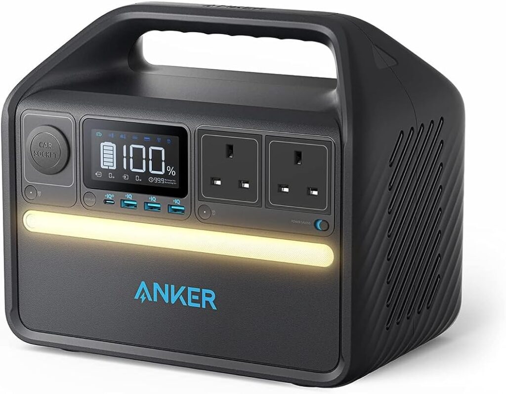Anker Portable Power Station 256Wh, 521 Portable Generator, 200W 5-Port Outdoor Generator with 1 AC Outlets, 60W USB-C PD Output, LiFePO4 Battery Pack, LED Light For Camping, RV (Anker SOLIX)
